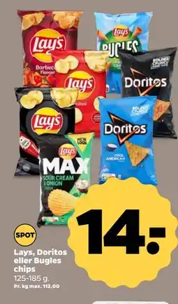 Netto Lays, Doritos eller Bugles chips tilbud
