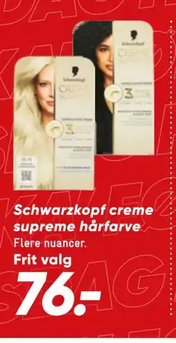 Bilka Schwarzkopf creme supreme hårfarve tilbud