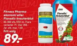 Bilka Fitness Pharma økonomi eller Floradix krauterblut tilbud