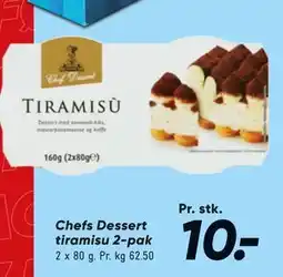 Bilka Chefs Dessert tiramisu 2-pak tilbud