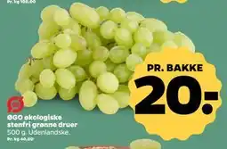 Netto ØGO økologiske stenfri grønne druer tilbud