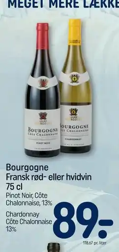REMA 1000 Bourgogne Fransk rød- eller hvidvin 75 cl tilbud