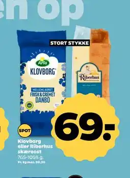 Netto Klovborg eller Riberhus skæreost tilbud