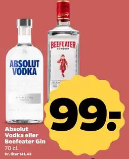 Netto Absolut Vodka eller Beefeater Gin tilbud