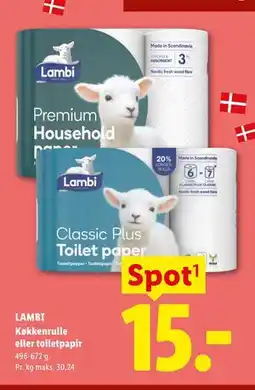 Lidl LAMBI Køkkenrulle eller toiletpapir tilbud