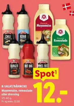 Lidl K-SALAT/BÄHNCKE Mayonnaise, remoulade eller dressing tilbud