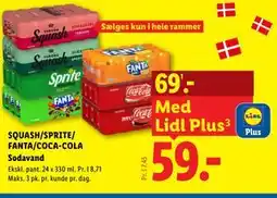 Lidl SQUASH/SPRITE/ FANTA/COCA-COLA Sodavand tilbud