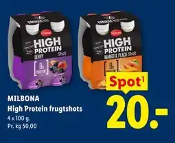 Lidl MILBONA High Protein frugtshots tilbud
