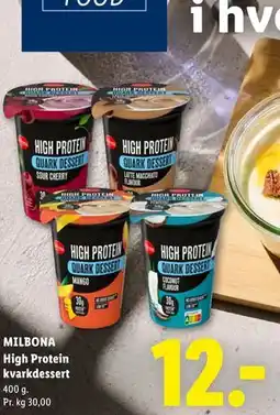 Lidl MILBONA High Protein kvarkdessert tilbud
