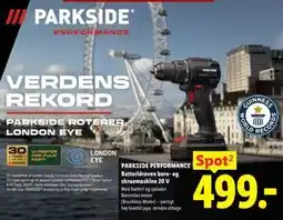 Lidl PARKSIDE PERFORMANCE Batteridreven bore- og skruemaskine 20 V tilbud