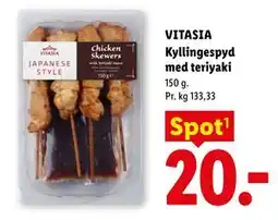 Lidl VITASIA Kyllingespyd med teriyaki tilbud