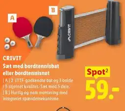 Lidl CRIVIT Sæt med bordtennisbat eller bordtennisnet tilbud