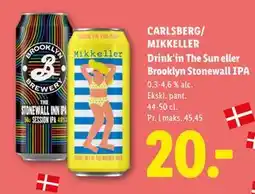 Lidl CARLSBERG/ MIKKELLER Drink'in The Sun eller Brooklyn Stonewall IPA tilbud