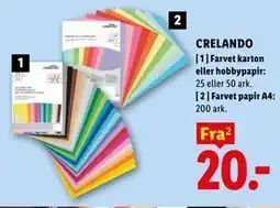 Lidl CRELANDO Farvet karton eller hobbypapir tilbud