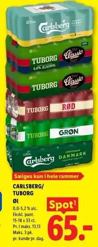 Lidl CARLSBERG/ TUBORG Øl tilbud