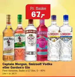 Poetzsch Padborg Captain Morgan, Smirnoff Vodka eller Gordon's Gin tilbud