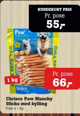 Poetzsch Padborg Chrisco Paw Munchy Sticks med kylling tilbud