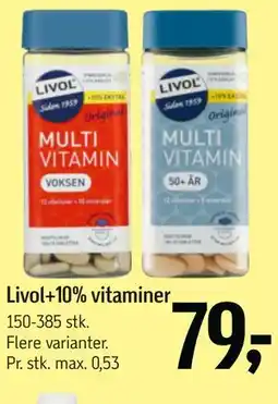 Føtex Livol+10% vitaminer tilbud