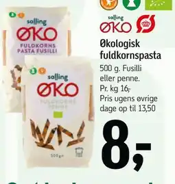 Føtex Økologisk fuldkornspasta tilbud