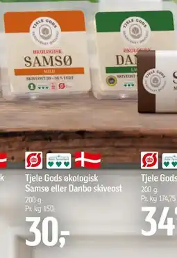 Føtex Tjele Gods økologisk Samsø eller Danbo skiveost tilbud