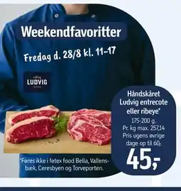 Føtex Håndskåret Ludvig entrecote eller ribeye tilbud
