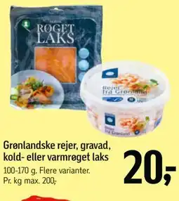 Føtex Grønlandske rejer, gravad, kold- eller varmrøget laks tilbud