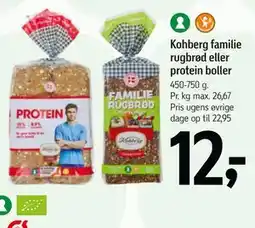 Føtex Kohberg familie rugbrød eller protein boller tilbud