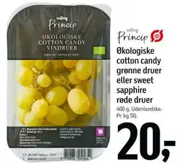 Føtex Økologiske cotton candy grønne druer eller sweet sapphire røde druer tilbud