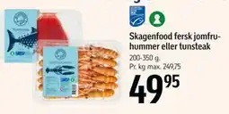 Føtex Skagenfood fersk jomfruhummer eller tunsteak tilbud