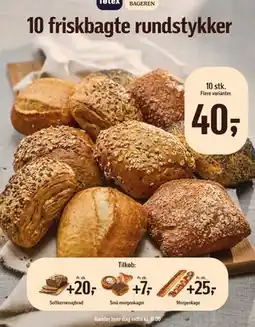 Føtex 10 friskbagte rundstykker tilbud