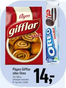 Føtex Pågen Gifflar eller Oreo tilbud