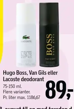 Føtex Hugo Boss, Van Gils eller Lacoste deodorant tilbud