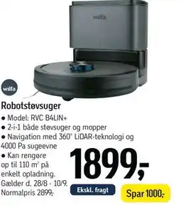 Føtex Wilfa Robotstøvsuger tilbud