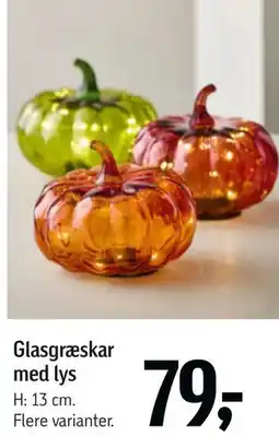 Føtex Glasgræskar med lys tilbud
