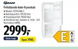 Føtex Fritstående køle-fryseskab tilbud