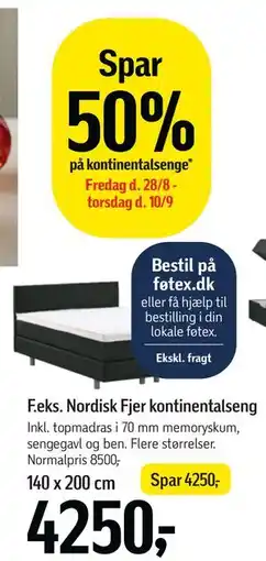 Føtex Nordisk Fjer kontinentalseng tilbud