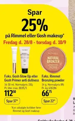 Føtex Spar 25% på Rimmel eller Gosh makeup tilbud