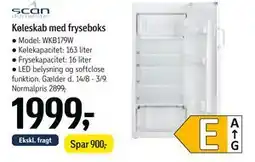 Føtex Køleskab med fryseboks tilbud