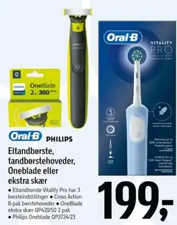 Føtex Eltandbørste, tandbørstehoveder, Oneblade eller ekstra skær tilbud