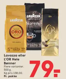 SPAR Lavazza eller L'OR Hele Bønner tilbud