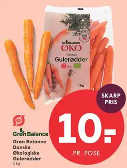 SPAR Grøn Balance Danske Økologiske Gulerødder tilbud