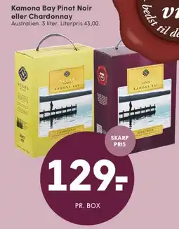 SPAR Kamona Bay - Pinot Noir eller Chardonnay (Bag-in-box) tilbud