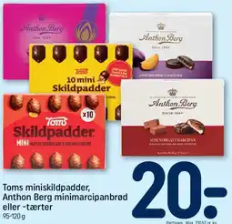 REMA 1000 Toms miniskildpadder & Anthon Berg minimarcipanbrød tilbud
