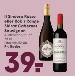 SPAR Il Sincero Rosso eller Rob's Range Shiraz Cabernet Sauvignon tilbud