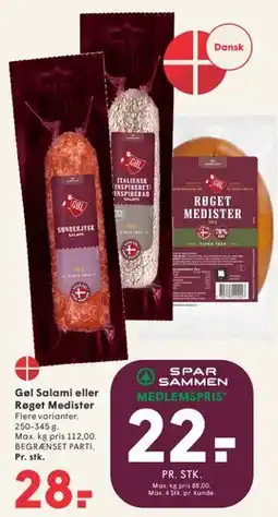 SPAR Gøl Salami eller Røget Medister tilbud