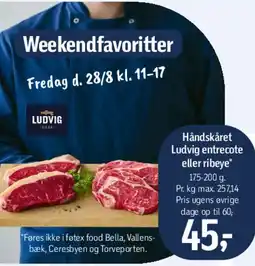 Føtex Håndskåret Ludvig entrecote eller ribeye tilbud