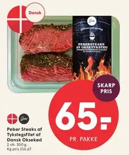 SPAR Peber Steaks af Tykstegsfilet af Dansk Oksekød tilbud