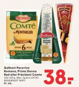 SPAR Galbani Pecorino Romano / Prima Donna / Président Comté tilbud