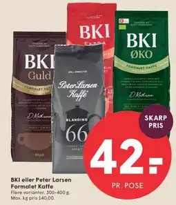 SPAR BKI eller Peter Larsen Formalet Kaffe tilbud