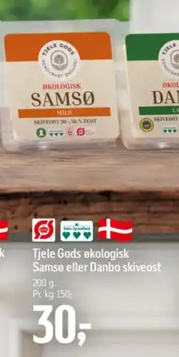 Føtex Tjele Gods økologisk Samsø eller Danbo skiveost tilbud